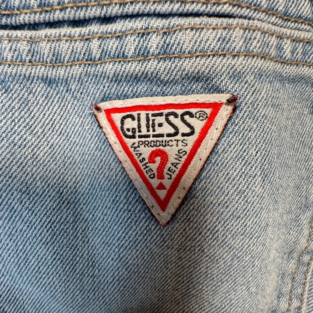 Vtg 90s Georges Marciano Guess Jeans Ankle Zip High Waist Distressed 31 Fits 27
